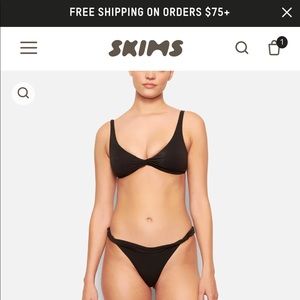 NWT Skims twist thong soot